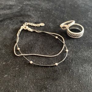 Silpada Lot of 2 rings and a bracelet
